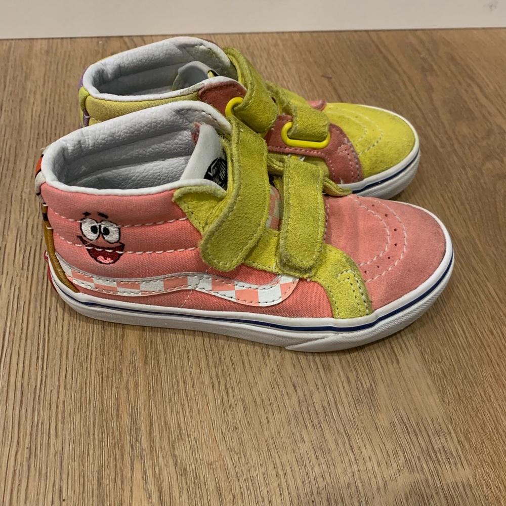 Sponge Bob Vans mid-top suede and canvas shoes